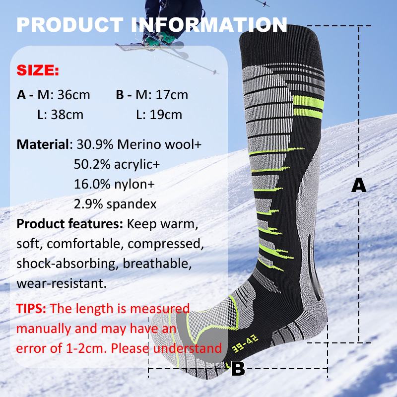 Merino Wool Ski Socks Cold Wea - Sock Garter Men ulasan dan harga