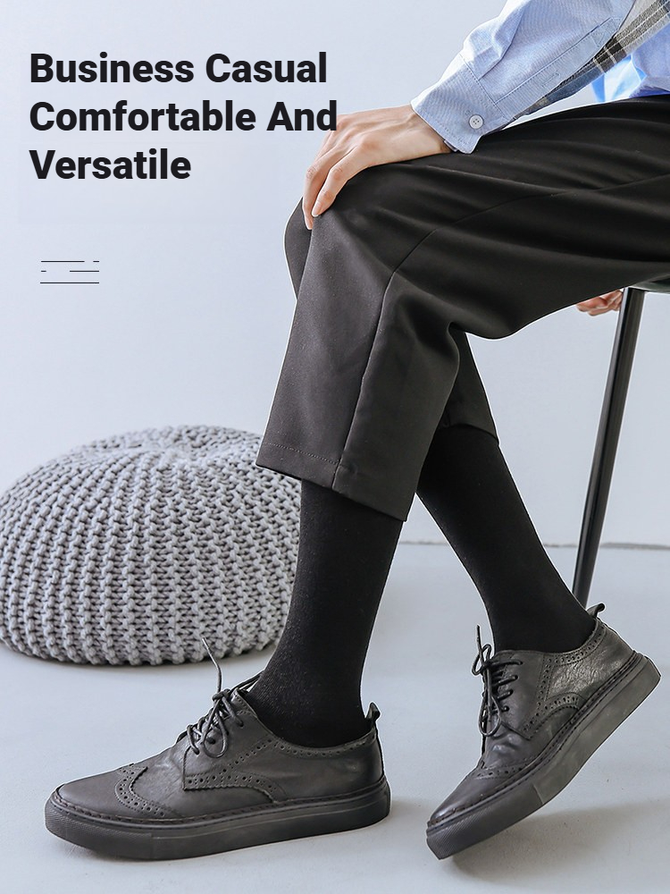 1 Pair Men Solid Knee High Bus - Sock Garter Men ulasan dan harga