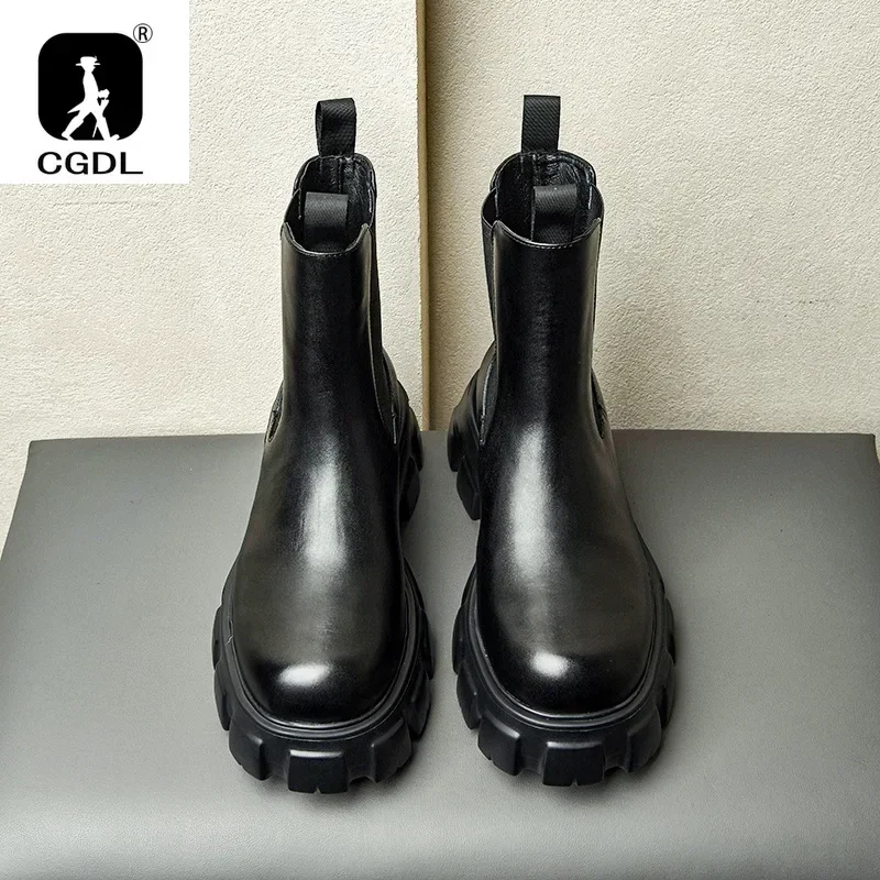 Genuine Leather Thick-soled Me - Men Formal Wear With Boots ulasan dan harga