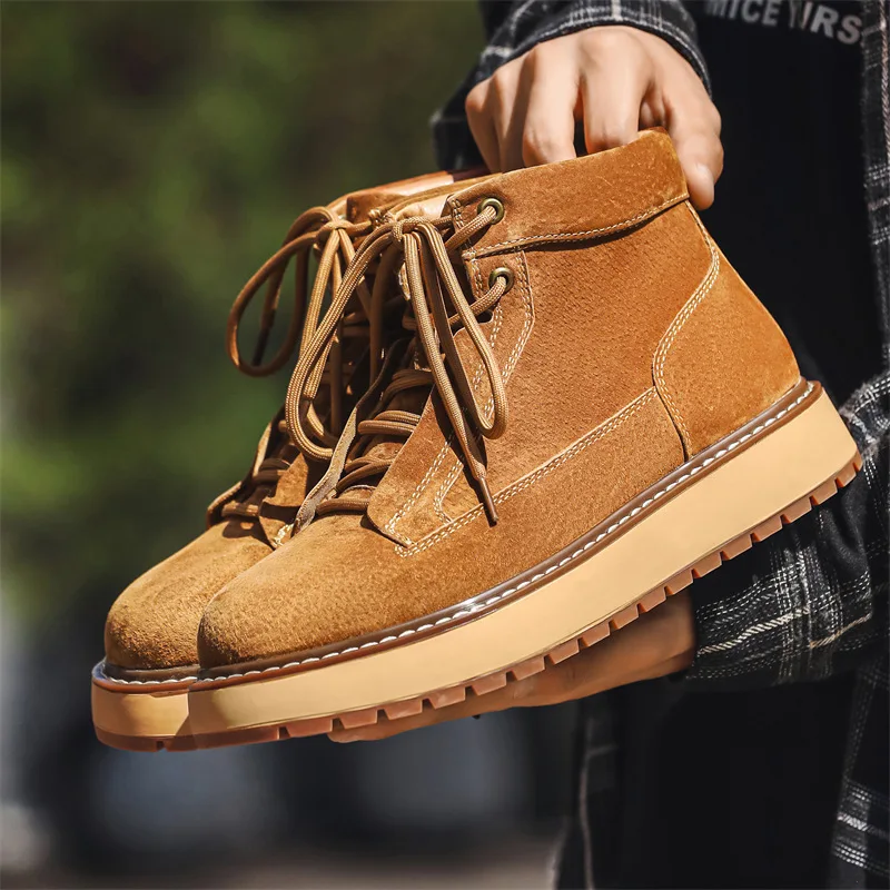 New Autumn Winter Handmade Cow - Men Formal Wear With Boots ulasan dan harga
