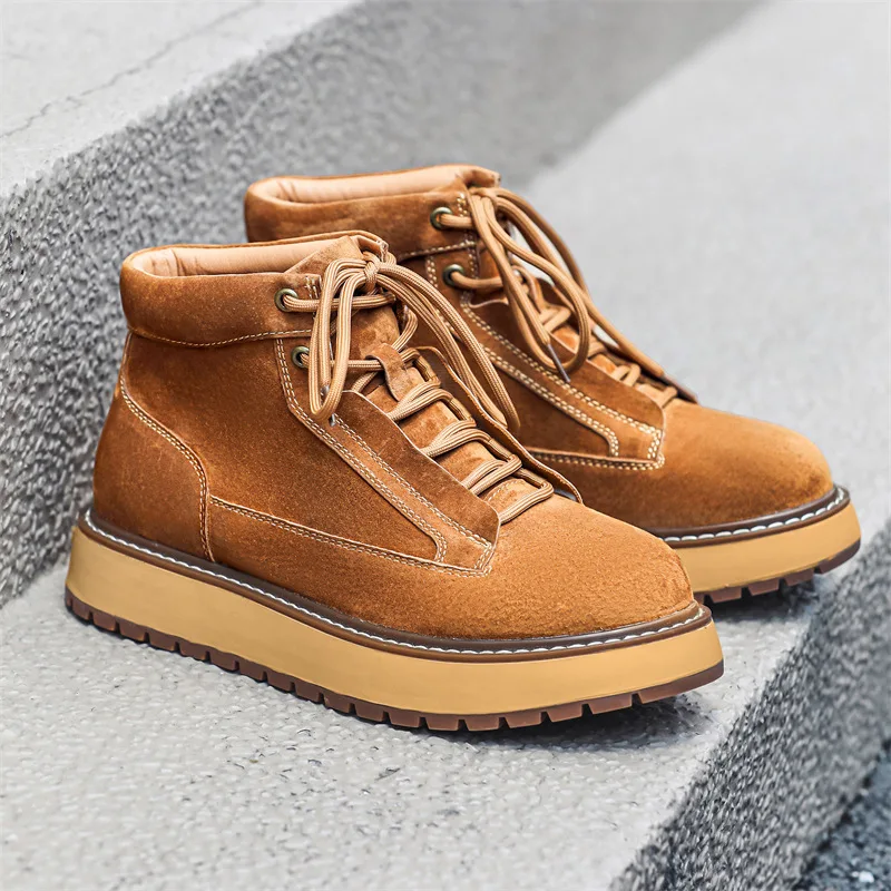 New Autumn Winter Handmade Cow - Men Formal Wear With Boots ulasan dan harga